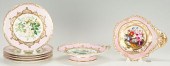 7 PCS. PINK GROUND PORCELAIN,