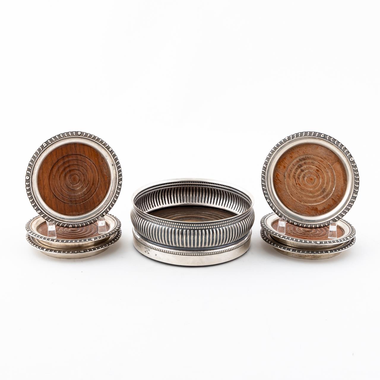 7 PCS, STERLING SILVER COASTERS &