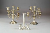 (7) PCS. VARIOUS SILVER CANDLE