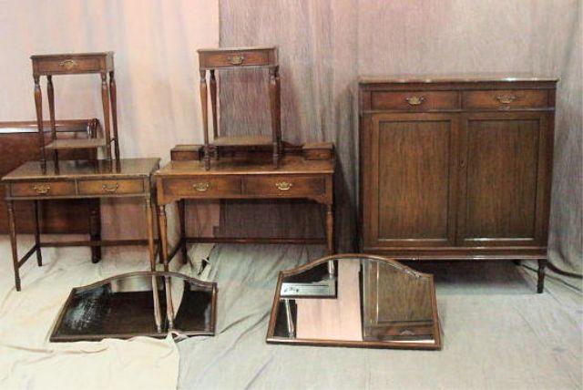 7 Piece Art Deco Bed Set., no beds.