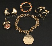 7 PIECE ESTATE LOT OF 14K JEWE