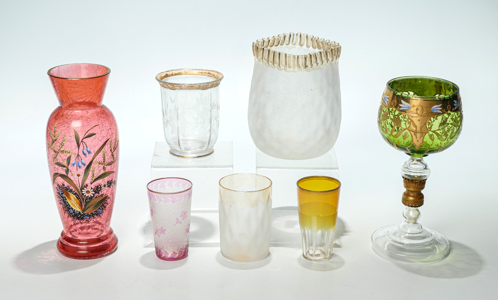 7 PIECE MOSER QUALITY GLASS