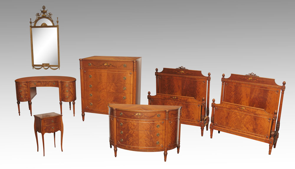 7 PIECE PAINT DECORATED FRENCH