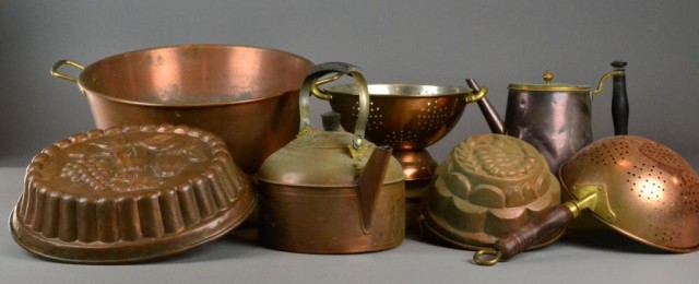 (7) Pieces Antique Copper Kitchen