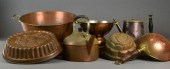 (7) Pieces Antique Copper Kitc
