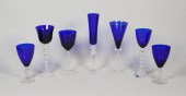 7 PIECES COBALT TO CLEAR STEMW