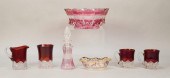 7 PIECES GLASS INCLUDING RUBY,