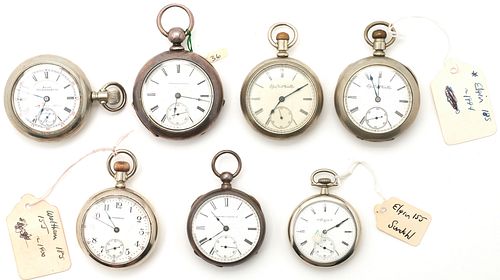 7 POCKET WATCHES INCL. ELGIN,