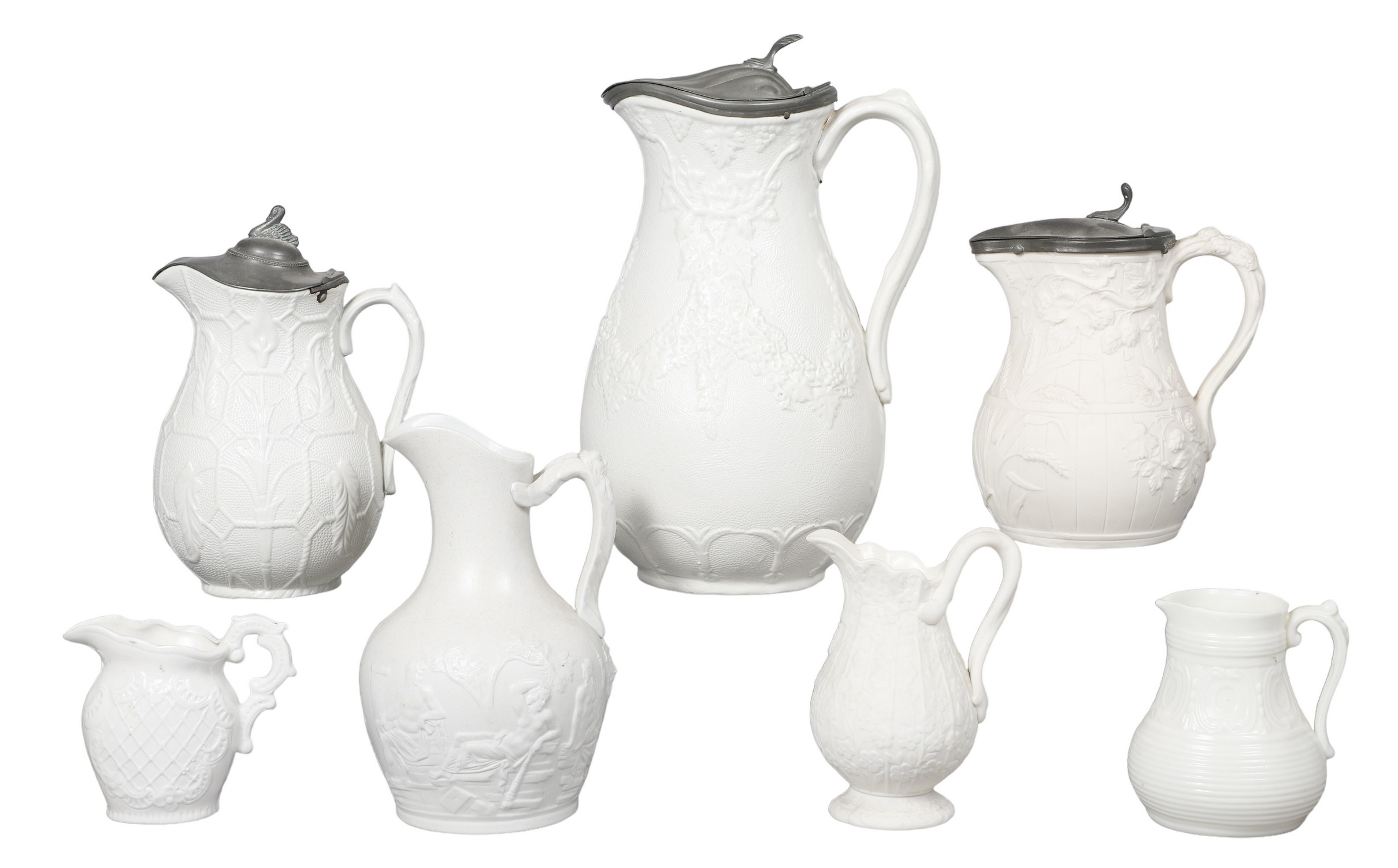 (7) Porcelain and pewter covered