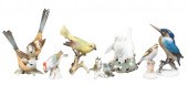 (7) Porcelain bird figurines,