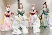 (7) porcelain figurines, c/o (
