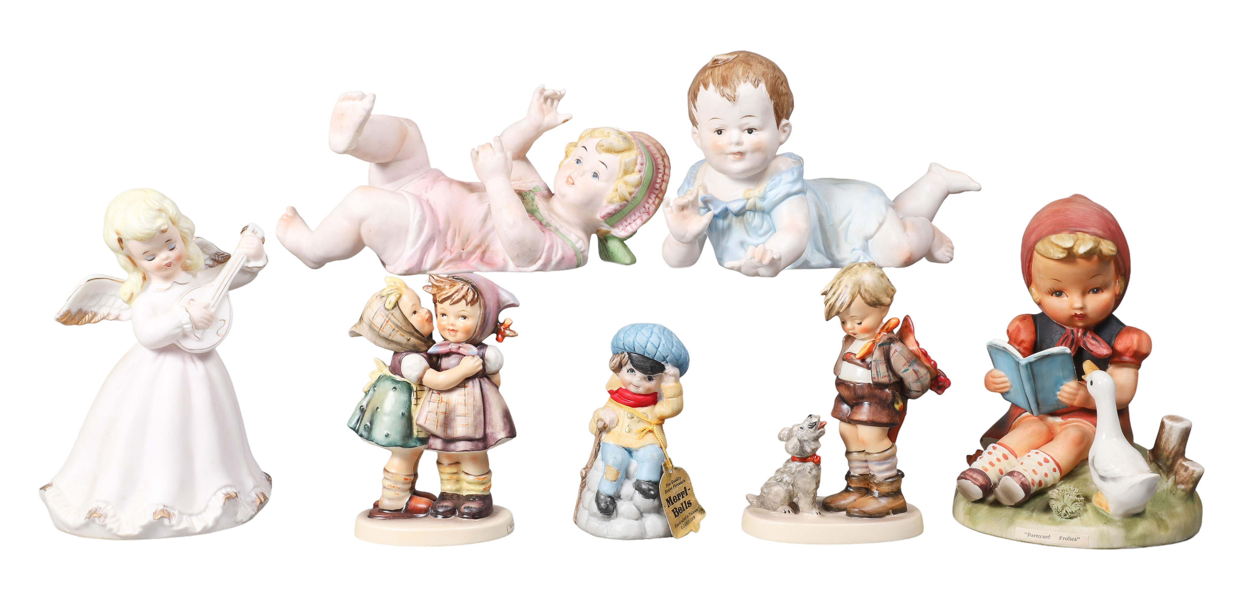 (7) Porcelain figurines, c/o Goebel