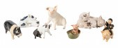 (7) Porcelain pig figurines, c