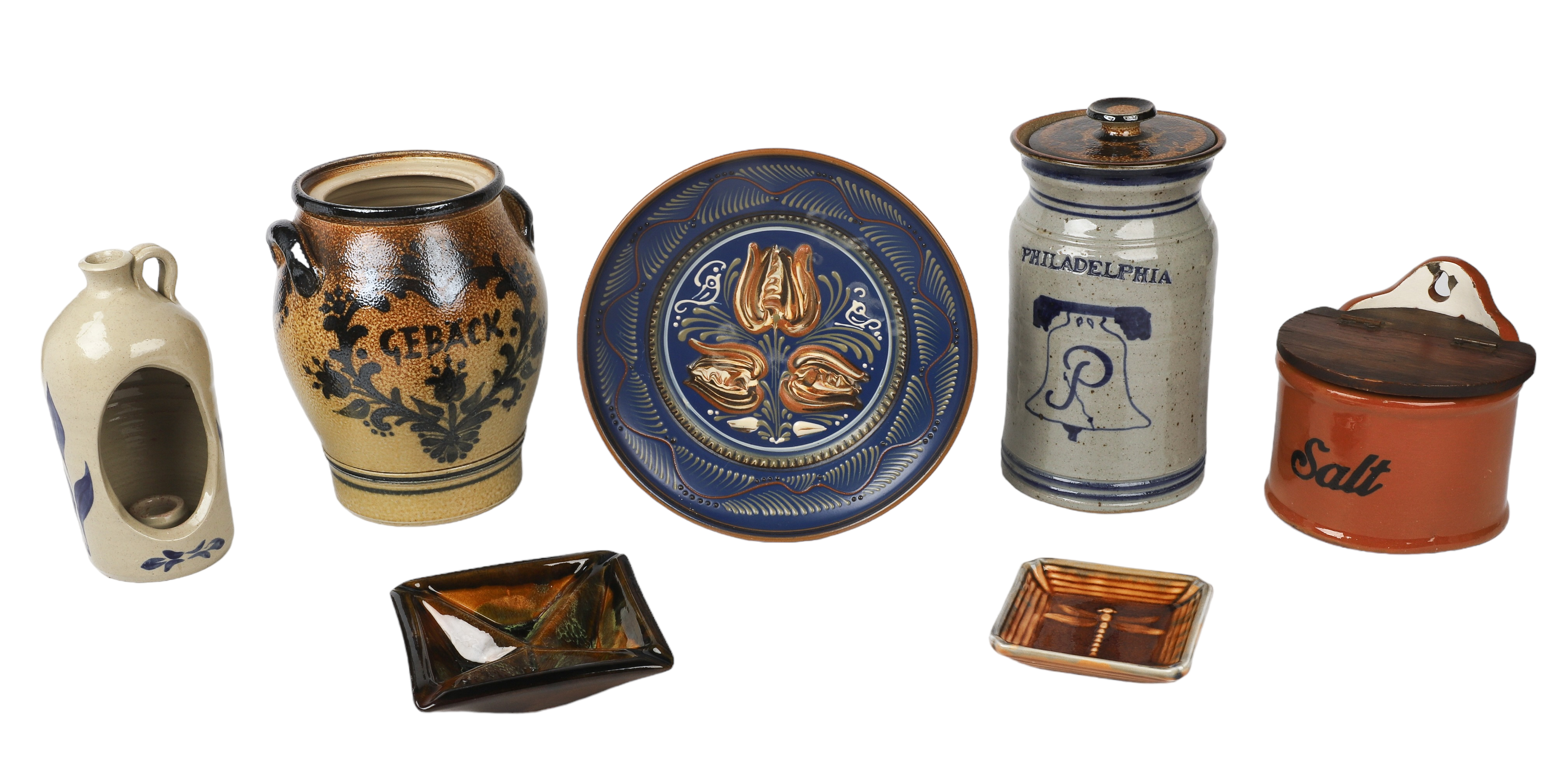 (7) Pottery Jars, Bowls, Dishes
