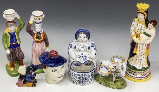 (7) QUIMPER FRANCE FIGURAL ART
