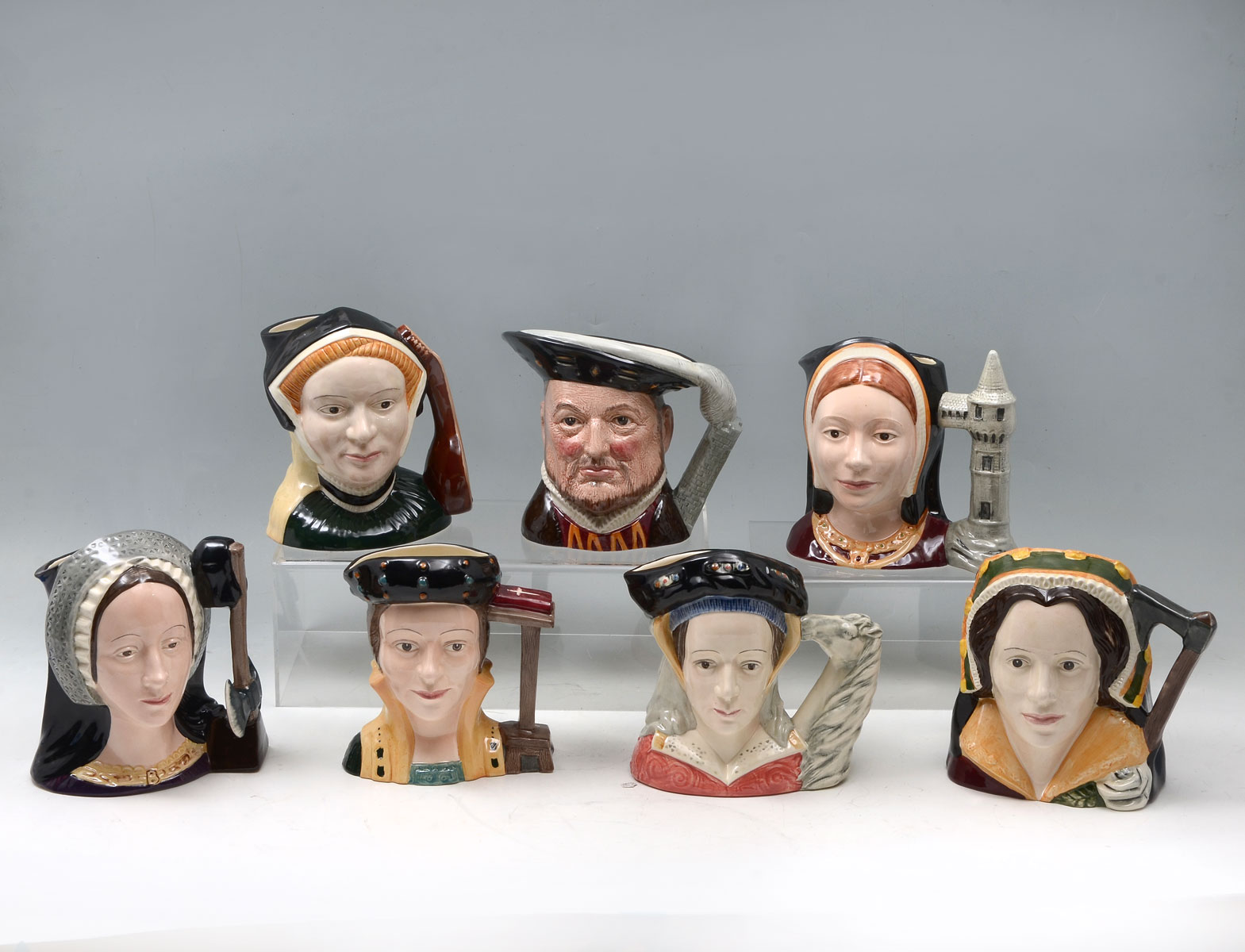 7 ROYAL DOULTON MUGS HENRY VIII AND