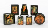 7 SIGNED RUSSIAN LACQUER BOXES