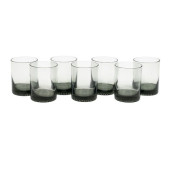 (7) SMOKED GLASS ROCK GLASS SE