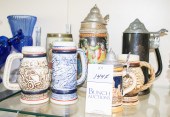 (7) Steins, c/o black glass VI