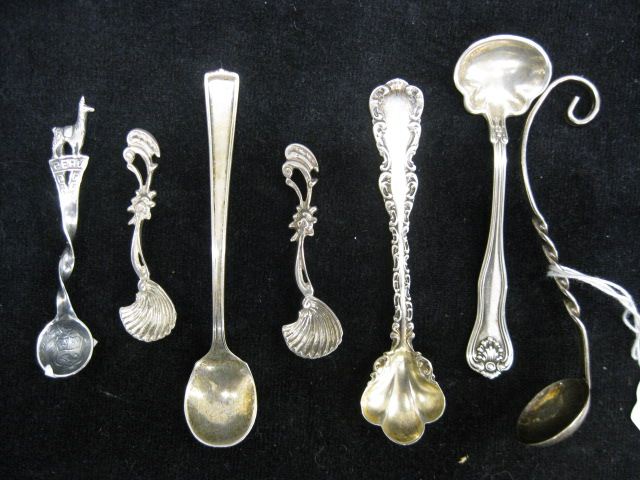 7 Sterling Silver Salt Spoons 2''