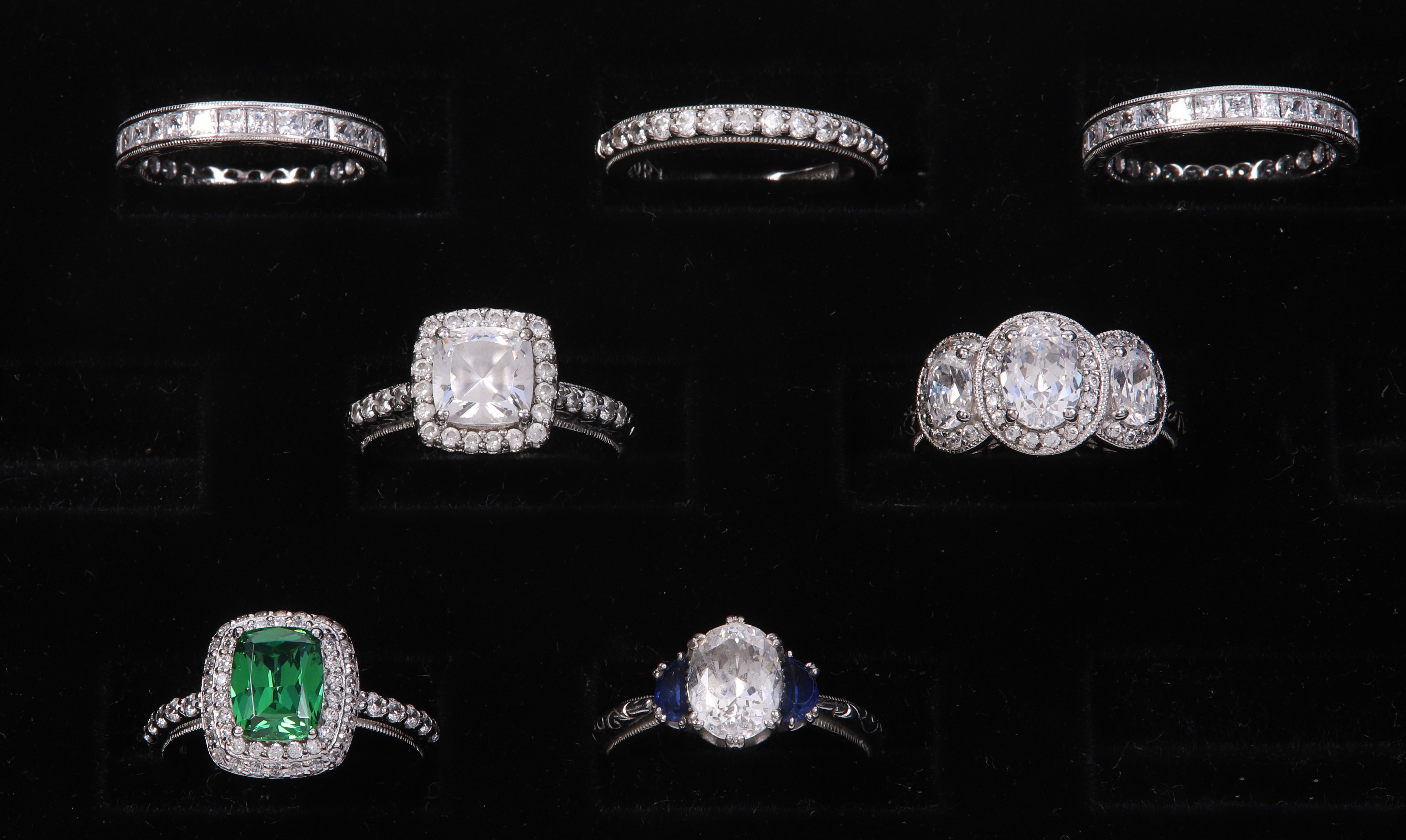 (7) Sterling Tacori rings to