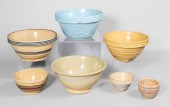 (7) Stoneware mixing bowls, c/