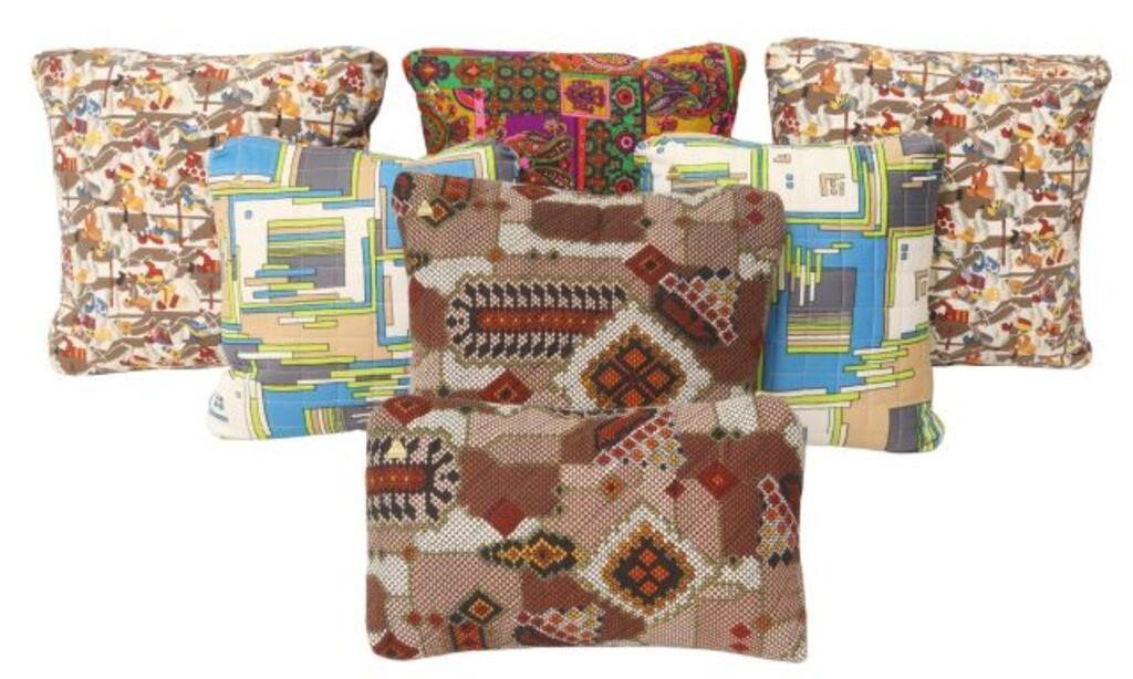 (7) THROW PILLOWS MADE FROM VINTAGE