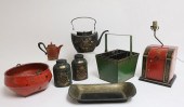 7 TOLE PEINTE PIECES, 19TH C.