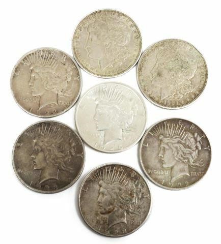 (7) U.S. PEACE & MORGAN SILVER