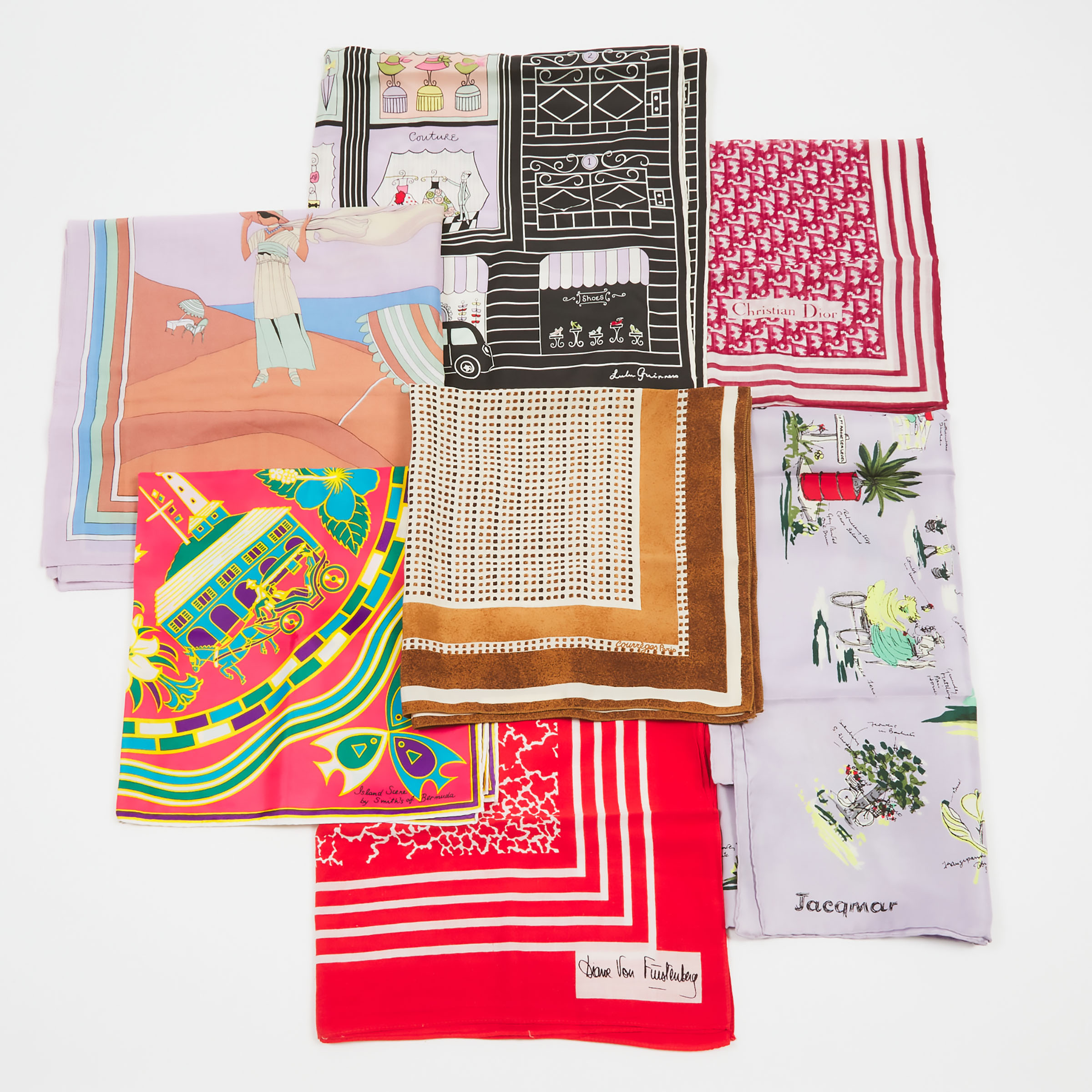 7 Various Designer Silk And