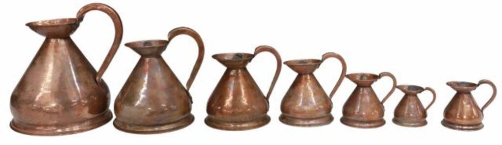 (7) VICTORIAN COPPER GRADUATED