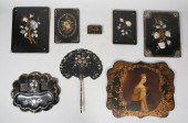 7 VICTORIAN PAPIER MACHE ITEMS
