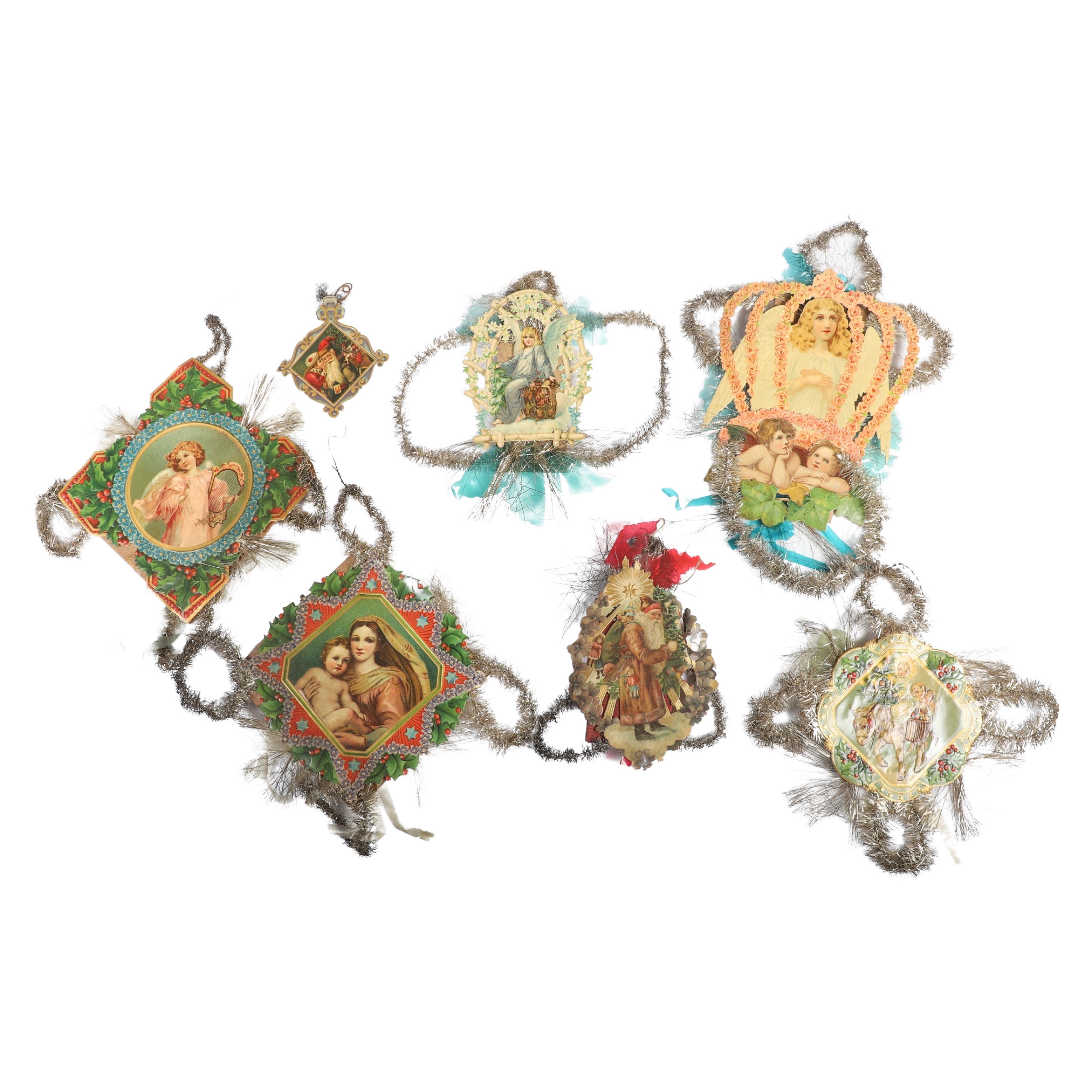 (7) Vintage die cut cardboard &