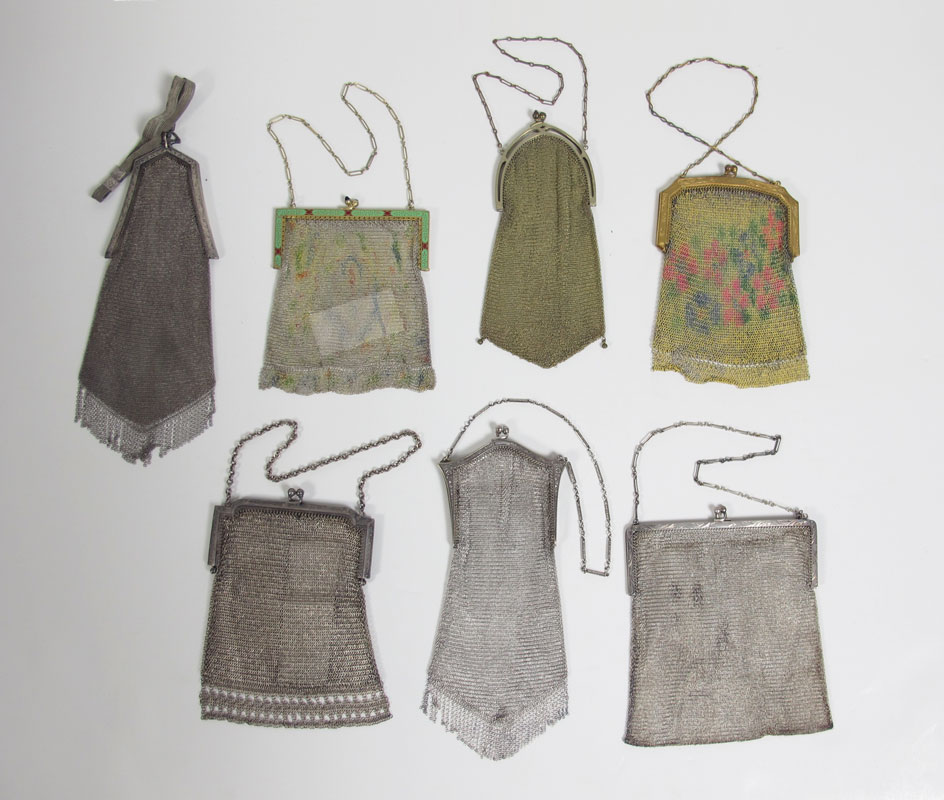 7 VINTAGE FINE METAL MESH PURSES: 6