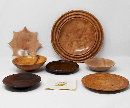 7 WOODEN BOWLS & PLATES7 wooden
