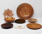 7 WOODEN BOWLS & PLATES7 woode