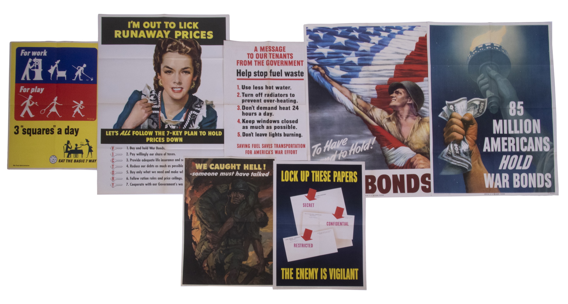 (7) WWII WAR BOND POSTERS, UNFRAMED