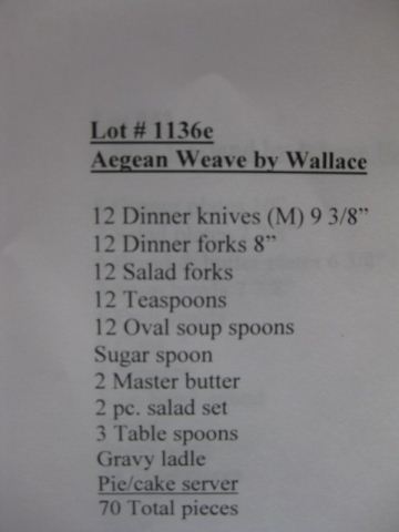 70 pcs. Wallace Aegean Weave