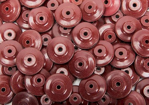 70 RED CLAY FARO BEADS.70 Red