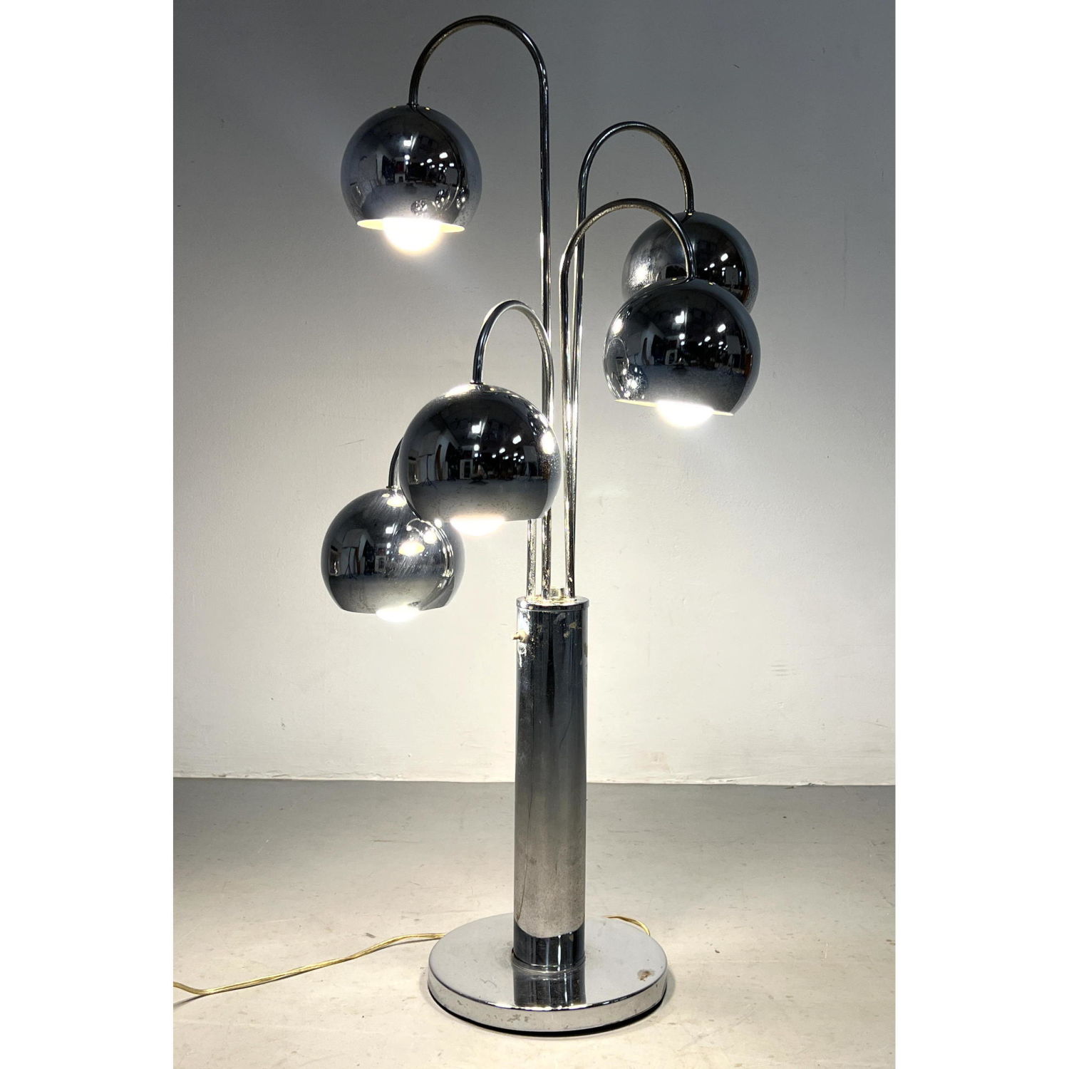 70's style Chrome Ball Tall Table
