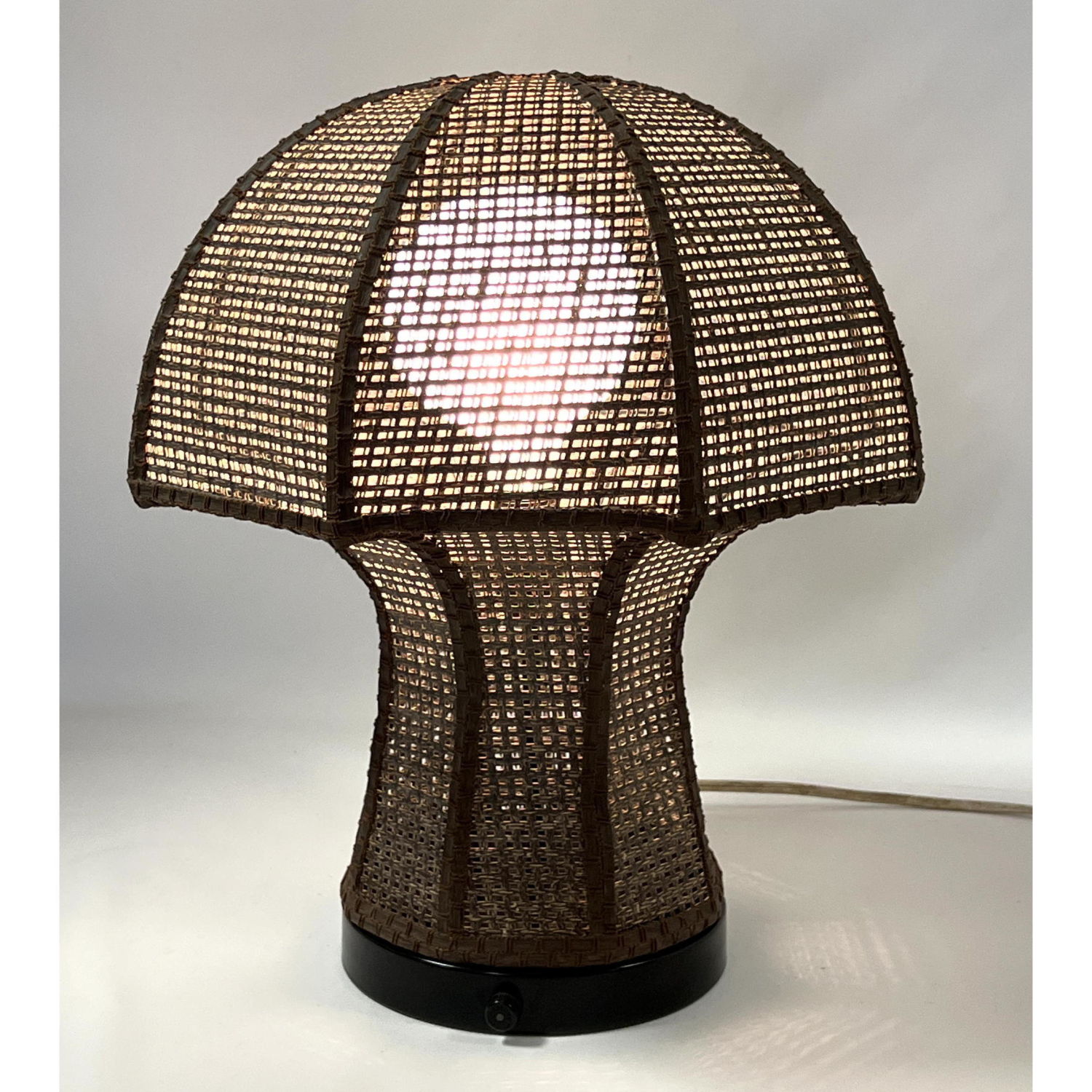 70s Wicker Mushroom Lamp. 