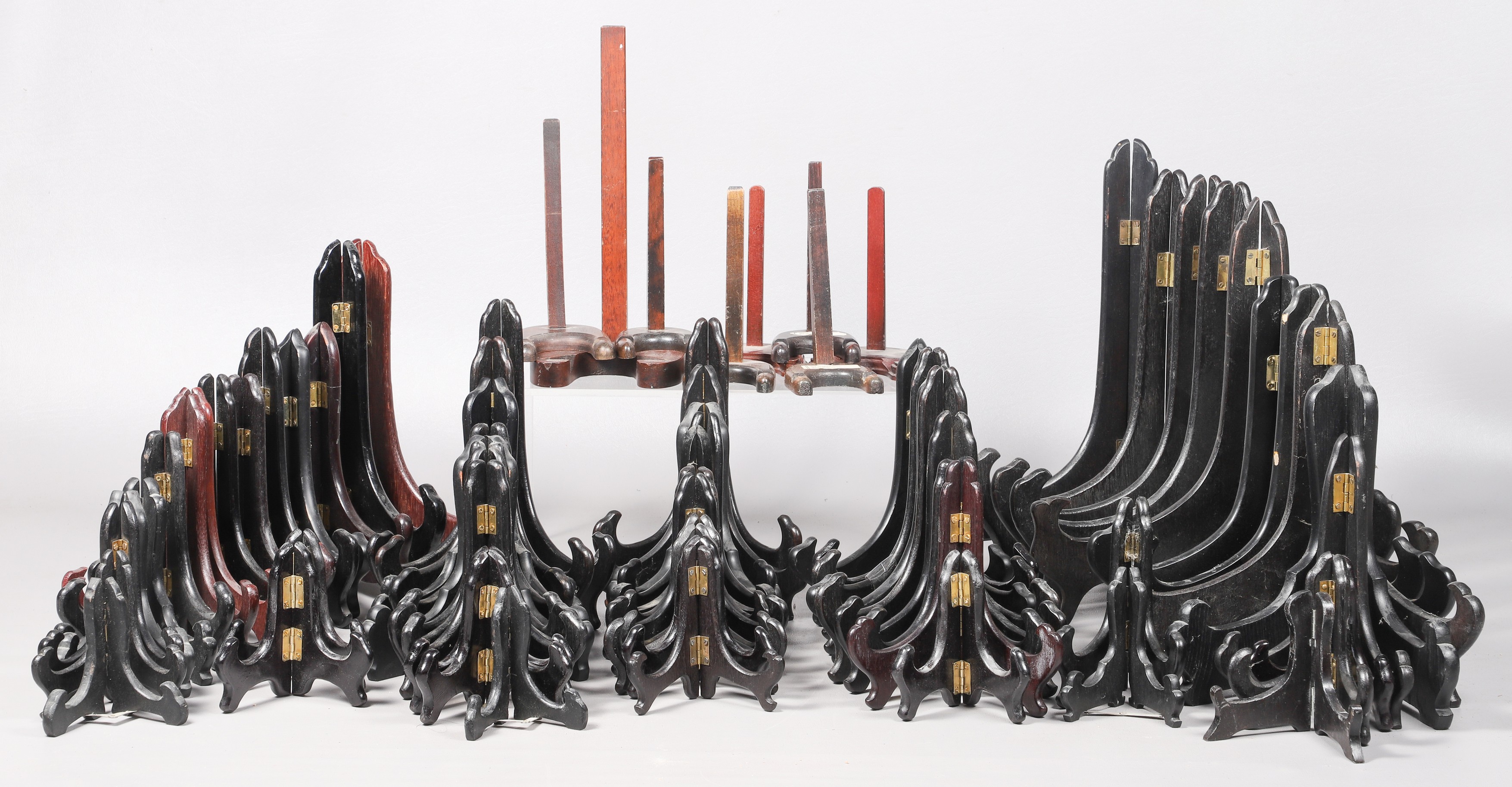 (75+/-) Wood plate racks, c/o