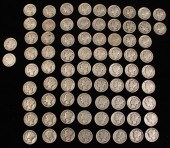 76 WARTIME DIMES 1937-1941;  A