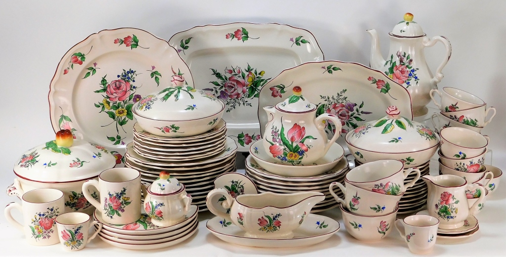 76PC LUNEVILLE FLORAL ROSE