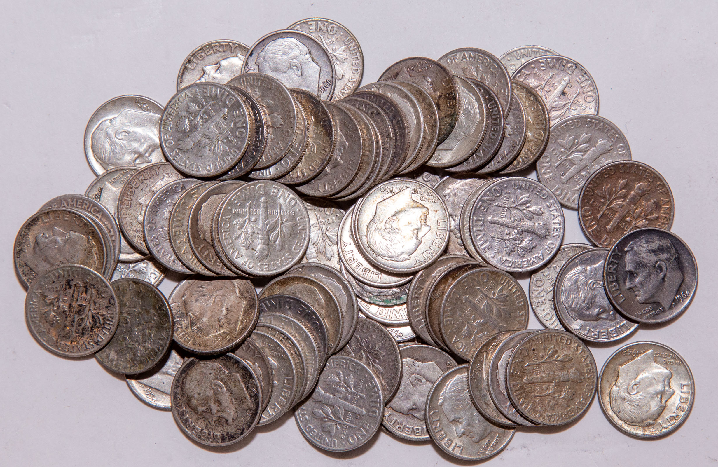 77 SILVER ROOSEVELT DIMES .