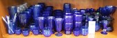 (78) Pcs blue glassware, c/o (