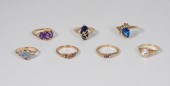 7PC 10K GOLD & GEMSTONE ESTATE