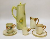 7PC AMERICAN BELLEEK GILDED DR