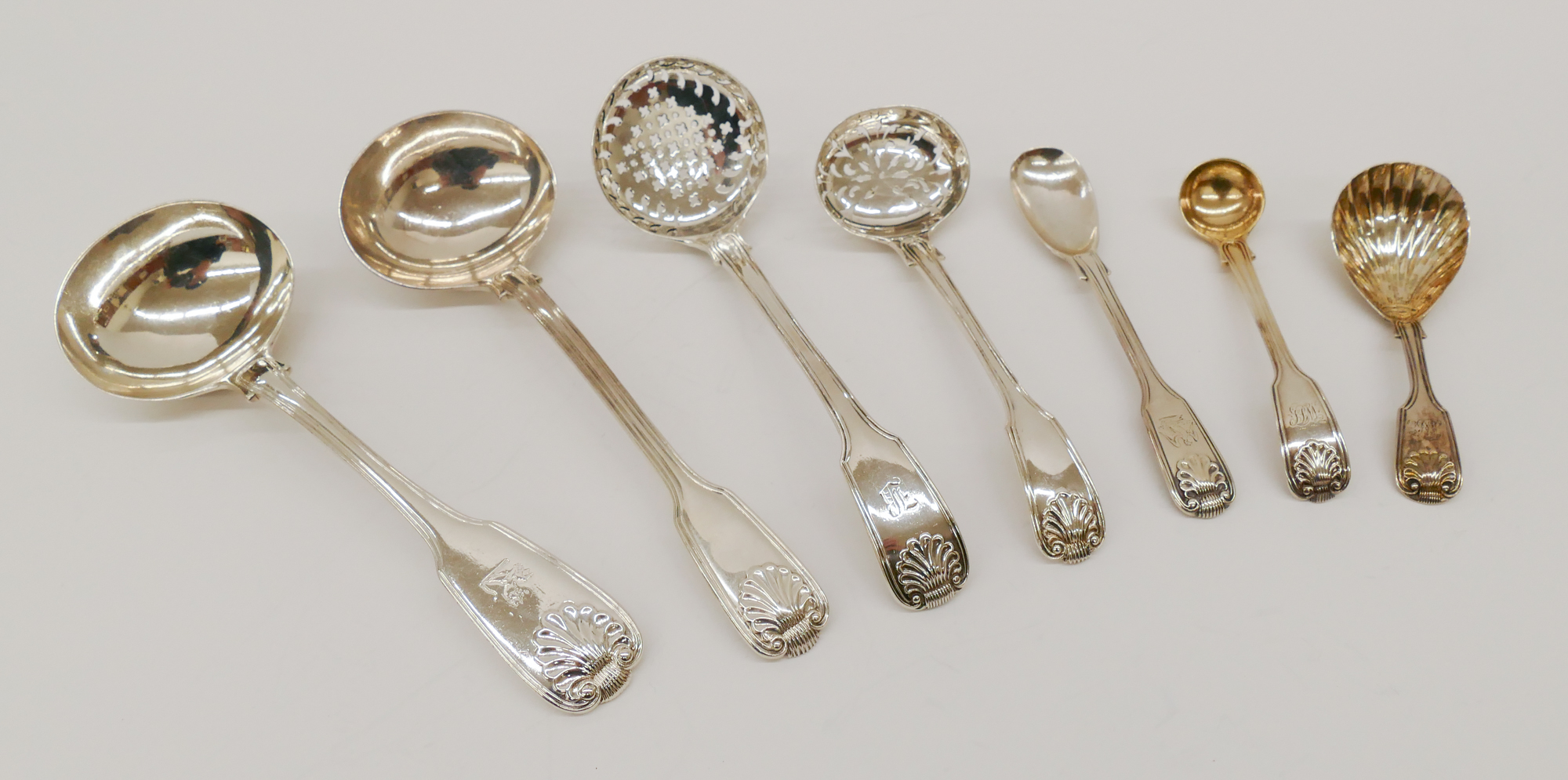 7pc Antique English Sterling