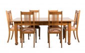 7PC ARTS & CRAFTS OAK DINING R